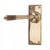 Polished Bronze Reeded Lever Latch Set