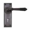 Aged Bronze Reeded Lever Lock Set