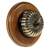 1 Gang 2 Way Medium Oak, Fluted Dome Period Switch