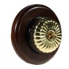 1 Gang 2 Way  Dark Oak, Polished Brass Fluted Dome Period Switch