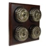 4 Gang 2 Way Dark Oak Wood, Fluted Dome Period Switch