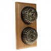 2 Gang 2 Way Light Oak, Fluted Dome Period Switch