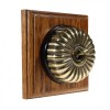 1 Gang 2 Way  Medium Oak, Fluted Dome Period Switch