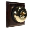 1 Gang Intermediate  Dark Oak, Polished Brass Dome Period Switch