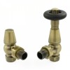 Jaguar Thermostatic Radiator Valve - Antique Brass (Angled TRV)