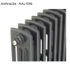 Edwardian Radiator 650mm - 15 Sections - Anthracite