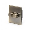Aged Brass 2 Gang 2 Way Trailing Edge Dimmer