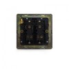 Aged Brass 10A 2 Gang 2 Way Switch with Black Insert