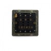 Aged Brass 10A 3 Gang 2 Way Switch with Black Insert