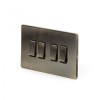 Aged Brass 10A 4 Gang 2 Way Switch with Black Insert