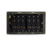 Aged Brass 10A 6 Gang 2 Way Switch with Black Insert