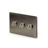 Aged Brass 3 Gang 2 Way Dolly Switch