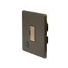 Bronze 13A Unswitched FCU Flex Outlet Black Inserts Screwless