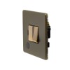 Bronze 13A Switched Fuse Flex Outlet Black Inserts Screwless