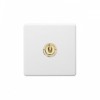 Primed Paintable 1 Gang Toggle Light Switch 2 Way with Brushed Brass Switch