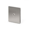 Brushed Chrome Luxury 1 Gang Co Axial Socket with white Insert