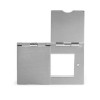 Brushed Chrome 2 Gang Euro Module Floor Plate Wht Ins
