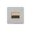 Brushed Chrome And Brushed Brass 10A 1 Gang 1 Way 3-Pole Fan Isolator White Inserts Screwless