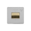 Brushed Chrome And Brushed Brass 10A 1 Gang 1 Way 3-Pole Fan Isolator White Inserts Screwless