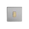 Brushed Chrome And Brushed Brass 13A Unswitched Fused Connection Unit (FCU) White Inserts Screwless