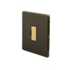 Bronze And Brushed Brass 13A Unswitched Fused Connection Unit (FCU) Black Inserts Screwless