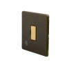Bronze And Brushed Brass 13A Unswitched Flex Outlet Black Inserts Screwless