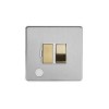 Brushed Chrome And Brushed Brass 13A Switched Fuse Flex Outlet White Inserts Screwless