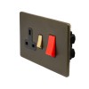 Bronze And Brushed Brass 45A Cooker Control Unit And Neon Black Inserts Screwless