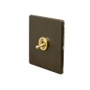 Bronze And Brushed Brass 20A 1 Gang 2 Way Toggle Switch Screwless