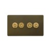 Bronze And Brushed Brass 20A 4 Gang 2 Way Toggle Switch Screwless