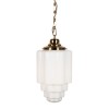 Glasshouse Polished Brass Opal Art Deco Pendant Light - the Schoolhouse Collection