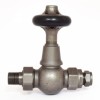 Admiral Straight Cast Iron Radiator Valve - Pewter