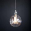 Mabel Small Ribbed Clear Glass Pendant