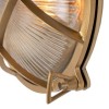 Carlisle Grid Prismatic Glass Lacquered Antique Brass IP65 Bulkhead Wall Light