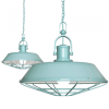 Brewer Cage Industrial Pendant Light Duck Egg Blue Turquoise