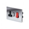 Polished Chrome Luxury 45A Cooker Control With Socket With Black Insert