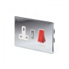 Polished Chrome Luxury 45A Cooker Control With Socket With White Insert