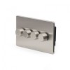 Brushed Chrome 4 Gang 2 Way Trailing Edge Dimmer