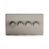 Brushed Chrome 4 Gang 2 Way Trailing Edge Dimmer