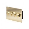 Brushed Brass Period 4 Gang 2 Way Trailing Edge Dimmer