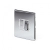 Polished Chrome Luxury 13A Double Pole Switched Fuse Connection Unit White Insert