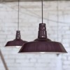 Argyll Industrial Pendant Light Mulberry Red Maroon