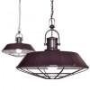 Brewer Cage Industrial Pendant Light Mulberry Red Maroon