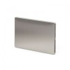 Brushed Chrome Double Blanking Plate - Satin Steel - Sockets & Switches