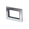 Polished Chrome Luxury Metal Double Data Plate 4 Modules Black Insert