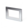 Polished Chrome Luxury Metal Plate Double Data Plate 4 Modules White Insert