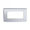 Polished Chrome Luxury Metal Plate Double Data Plate 4 Modules White Insert