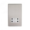 Brushed Chrome 1 Gang Shaver Socket with White Insert - Satin Steel - Sockets & Switches