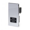 Polished Chrome Luxury 1 Gang Shaver Socket with Black Insert - Bright Chrome - Sockets & Switches