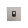 Brushed Chrome 10A 1 Gang Intermediate Switch with Black Insert
